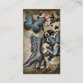  schoen van steampunk floral butterfly Victoriaans Visitekaartje (Voorkant)
