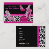 Schoen Visitekaartje Zwart Bright Pink (Voorkant / Achterkant)