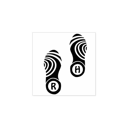 Schoenafdruk - Schoenafdruk Monogram Aangepast Rubberstempel (Afrduk)