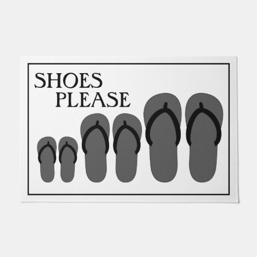 Schoenen alsjeblieft zwart / wit / grijs deurmat (Voorkant)