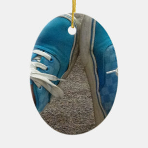schoenen blauw keramisch ornament
