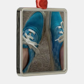 schoenen blauw metalen ornament (Rechts)