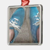 schoenen blauw metalen ornament (Links)