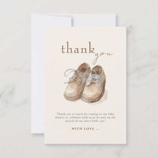  Schoenen Boho Minimalist Boy Baby shower Bedankkaart