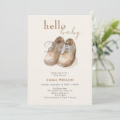  Schoenen Boho Minimalist Boy Baby shower Kaart (Staand voorkant)