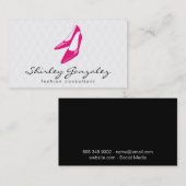 Schoenen (felroze) visitekaartje (Voorkant / Achterkant)