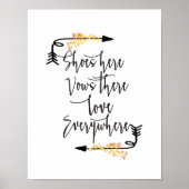 Schoenen hier, liefde overal bloemensieraaltafelbo poster (Voorkant)