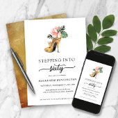 Schoenen met bloemen in goud - Verjaardagsschoenen Kaart