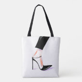Schoenen met hoge hakken voor vrouwen, illustratie tote bag (Achterkant)