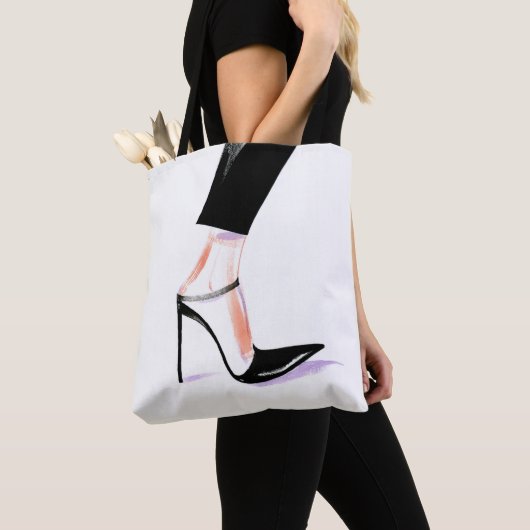 Schoenen met hoge hakken voor vrouwen, illustratie tote bag (Dichtbij)