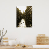 Schoenen op het kanaal van Amsterdam op het Poster (Keuken)