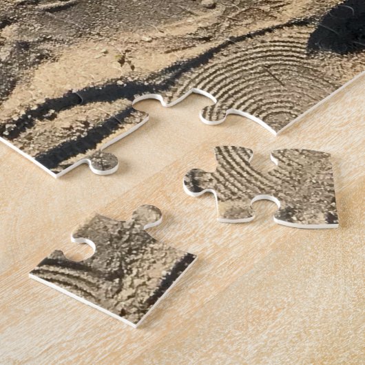 Schoenen Prints in de zand Legpuzzel (Zijkant)