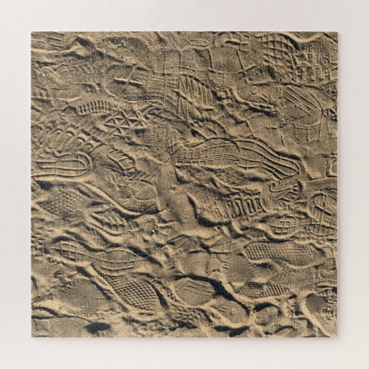 Schoenen Prints in de zand Legpuzzel (Horizontaal)