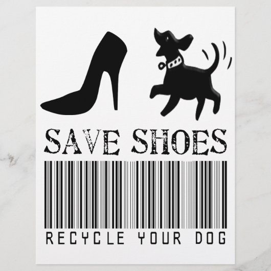 Schoenen redden: recycle je hond flyer (Voorkant)