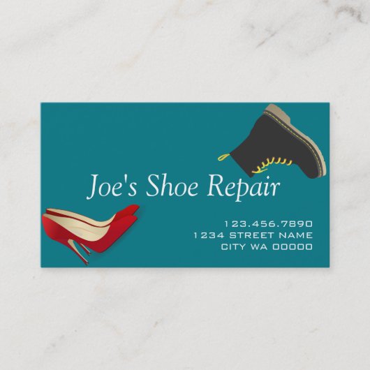 Schoenen reparatiewinkel visitekaartje (Voorkant)