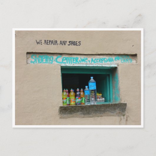 schoenen repareren briefkaart (Voorkant)