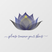 Schoenen Uit, Alstublieft Lotus Bloem Yoga Studio Raamsticker (Vel)