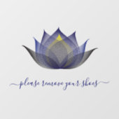 Schoenen Uit, Bloem Yoga Studio Raamsticker (Vel)