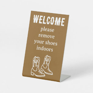 Schoenen Uit Cowboylaarzen Western Vakantiewoning Reclamebord Met Voetstuk