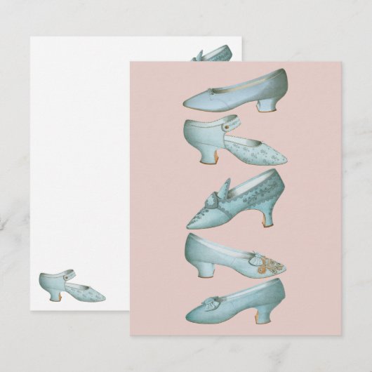  schoenen uit de 19e eeuw notitiekaartje (Voorkant / Achterkant)