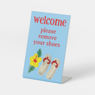 Schoenen Uit Flip Flops Tropische Vakantiehuur Reclamebord Met Voetstuk