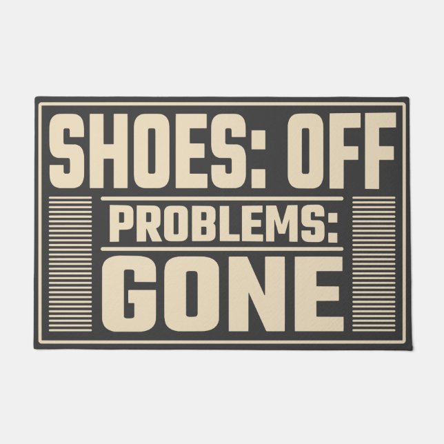 Schoenen uit, Problemen verdwenen, minimalistisch  Deurmat (Voorkant)