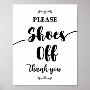 schoenen uit, verwijder je schoenen poster