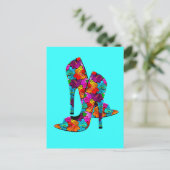 Schoenen van de Hiel van de Pret van de zomer de Briefkaart (Staand voorkant)