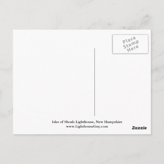 Schoenen van de vuurtoren van New Hampshire, Brief Briefkaart (Achterkant)