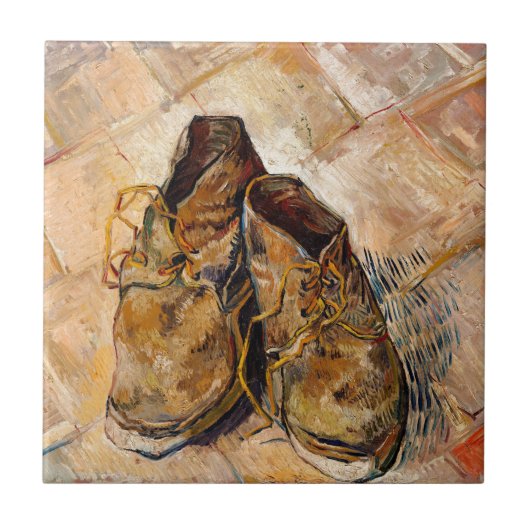 Schoenen van Van Gogh schilderen Kunst Tegeltje (Voorkant)