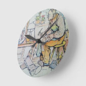 Schoenen voor schoeisel, antiek waterverf ronde klok (Hoek)