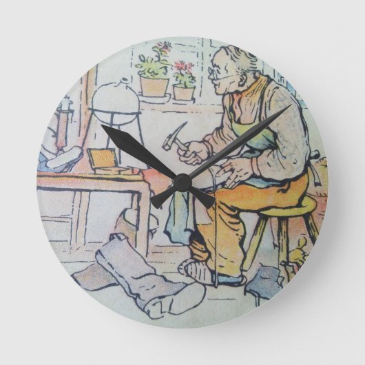 Schoenen voor schoeisel, antiek waterverf ronde klok (Voorkant)