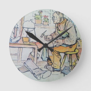 Schoenen voor schoeisel, antiek waterverf ronde klok