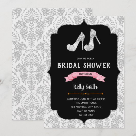 Schoenen vrijgezellenfeest thema uitnodiging (Voorkant / Achterkant)