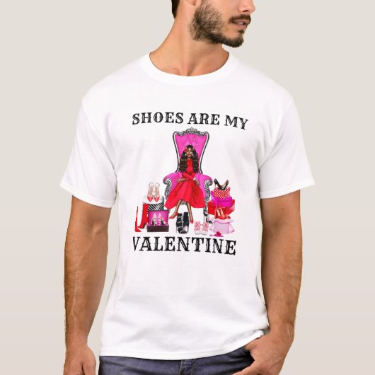 Schoenen zijn mijn Valentijn Black Queens Melanin T-shirt (Voorkant)