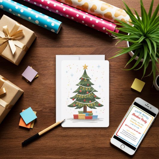 Schoenendoos-feestuitnodiging per speciale bezorgi kaart