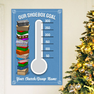 Schoenendoos Thermometer Poster - Blauw