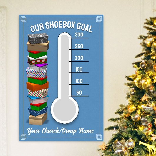 Schoenendoos Thermometer Poster - Blauw