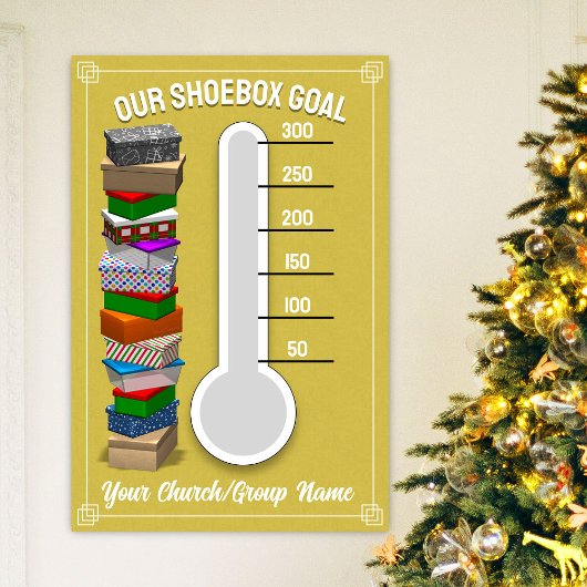 Schoenendoos Thermometer Poster - Geel