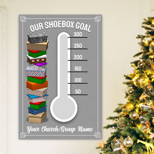Schoenendoos Thermometer Poster - Grijs