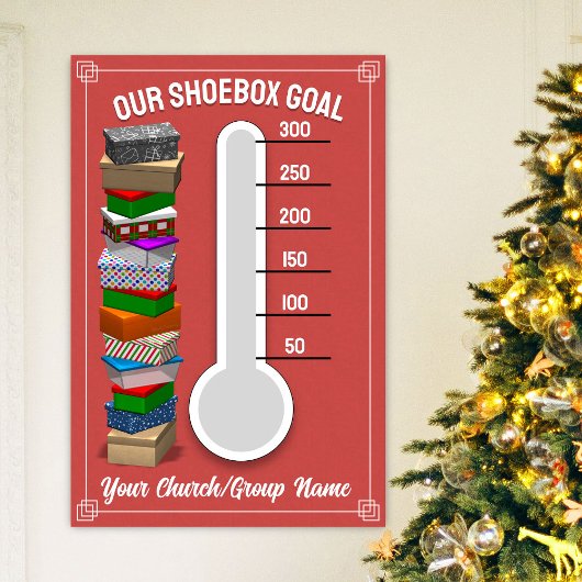 Schoenendoos Thermometer Poster - Rood