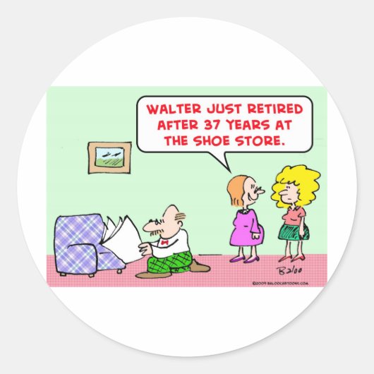 schoenenwinkel in ruste ronde sticker (Voorkant)