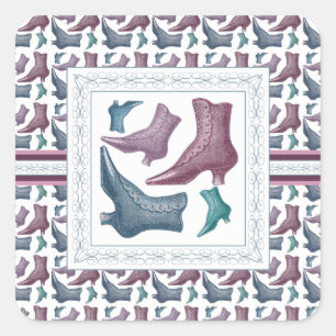 schoenenwinkel, schoenenliefhebber  Victoriaans la Vierkante Sticker