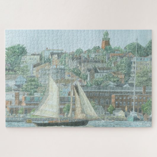 Schoener in Casco Bay 1014-delige legpuzzel (Horizontaal)