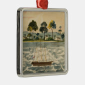 Schoener op het water metalen ornament (Rechts)
