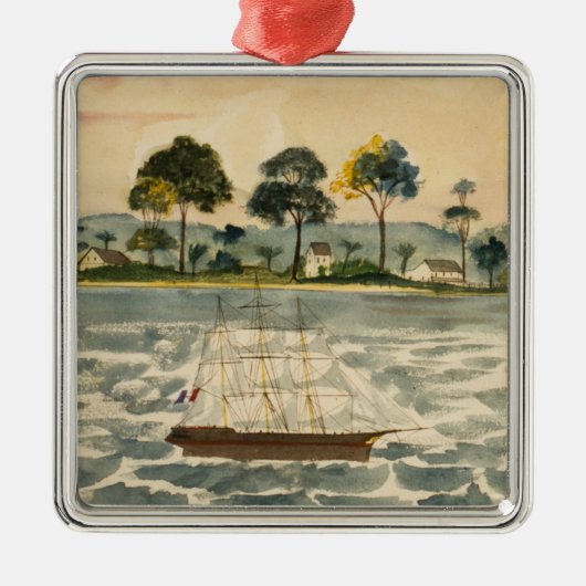Schoener op het water metalen ornament (Voorkant)