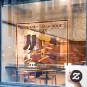 Schoenhandtas repareren Winkelbedrijf aanpassen Raamsticker (Cafe Raam)