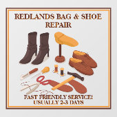 Schoenhandtas repareren Winkelbedrijf aanpassen Raamsticker (Vel)