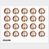 Schoenloze Meisjes Fluisteren Vintage Kerstmis Ronde Sticker (Vel)