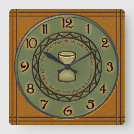 Schoenmaasje en pine Pottery Craftsman Vierkante Klok